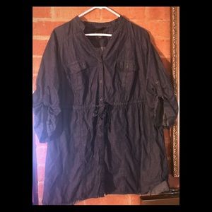 Lane Bryant “denim” button down tunic